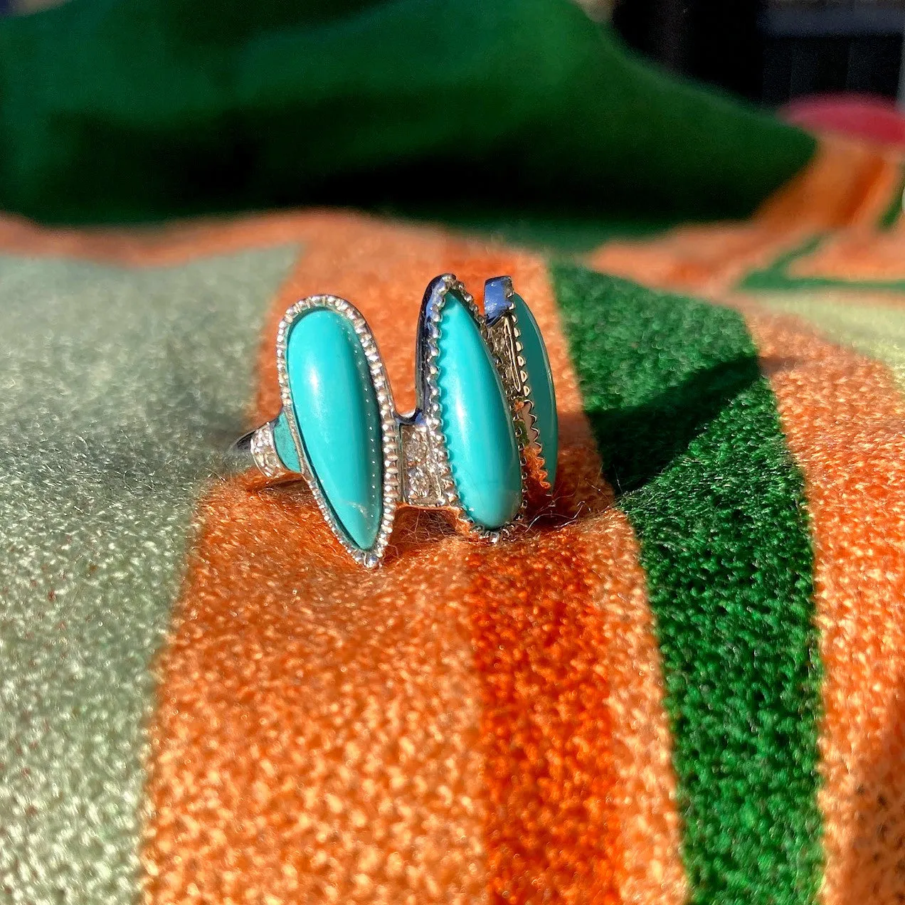 Turquoise & Diamond Fashion Ring, 18k