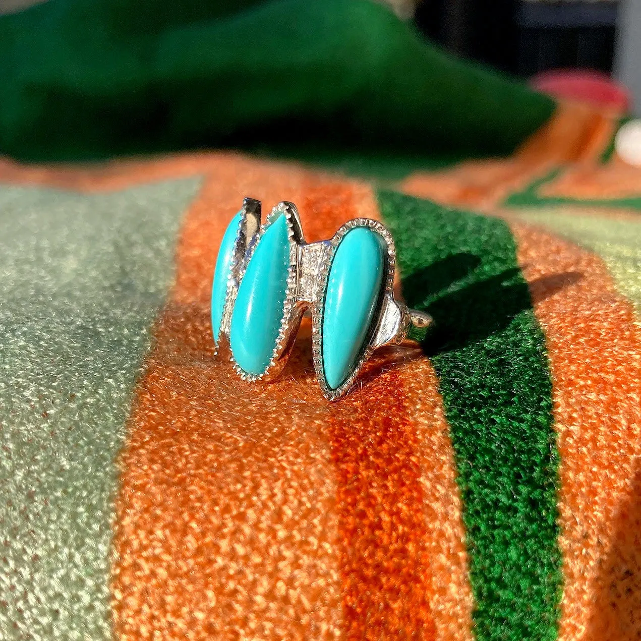 Turquoise & Diamond Fashion Ring, 18k