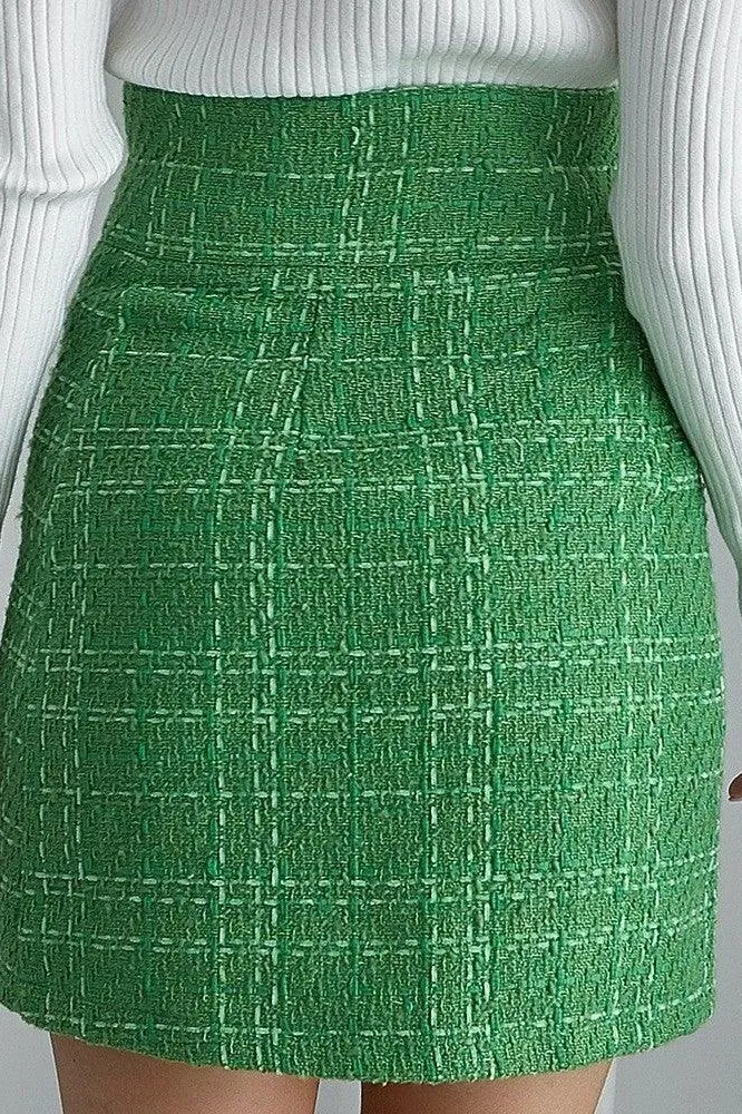 tweed hip skirt