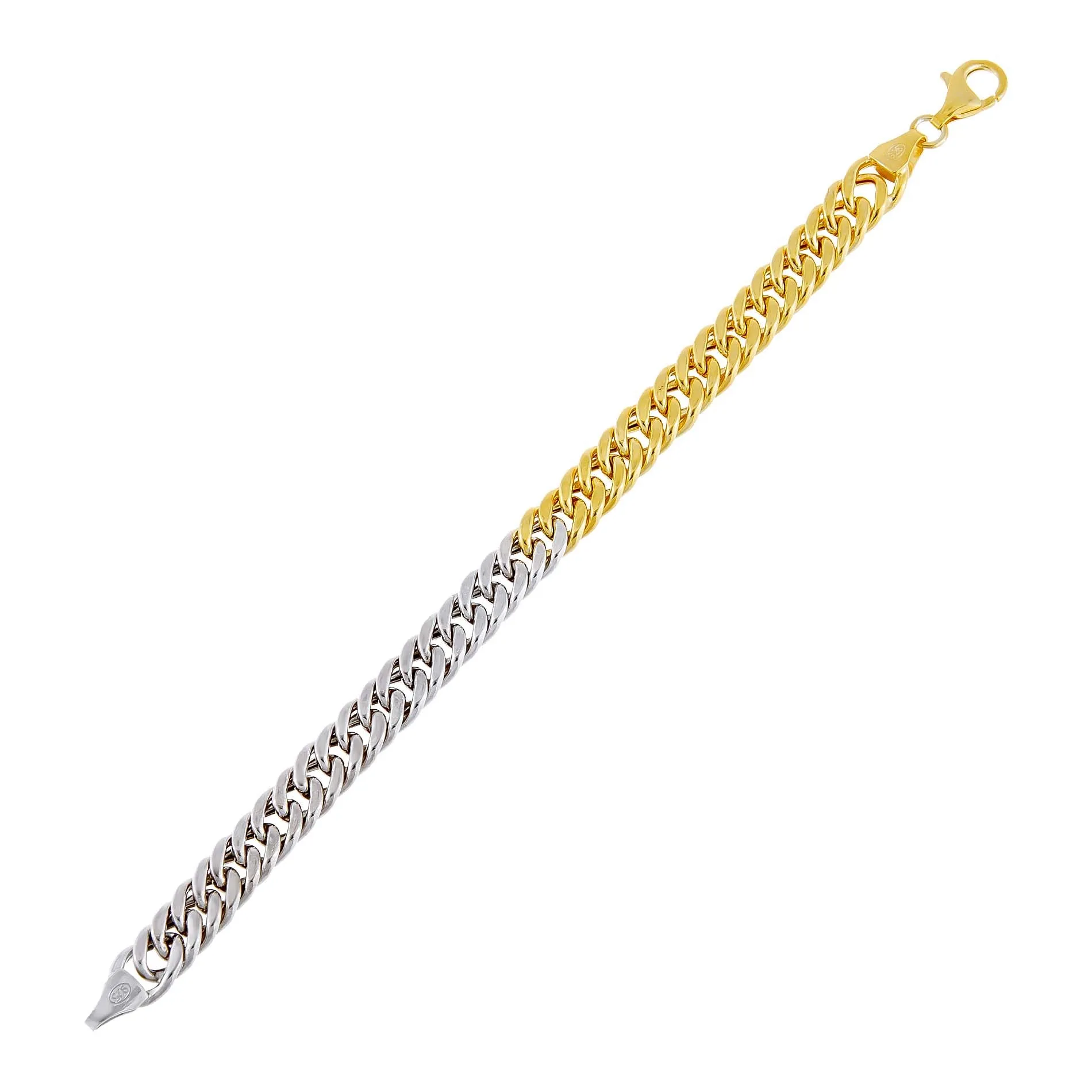 Two Tone Double Curb Bracelet
