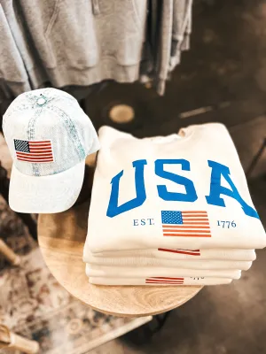 USA flag sweatshirt