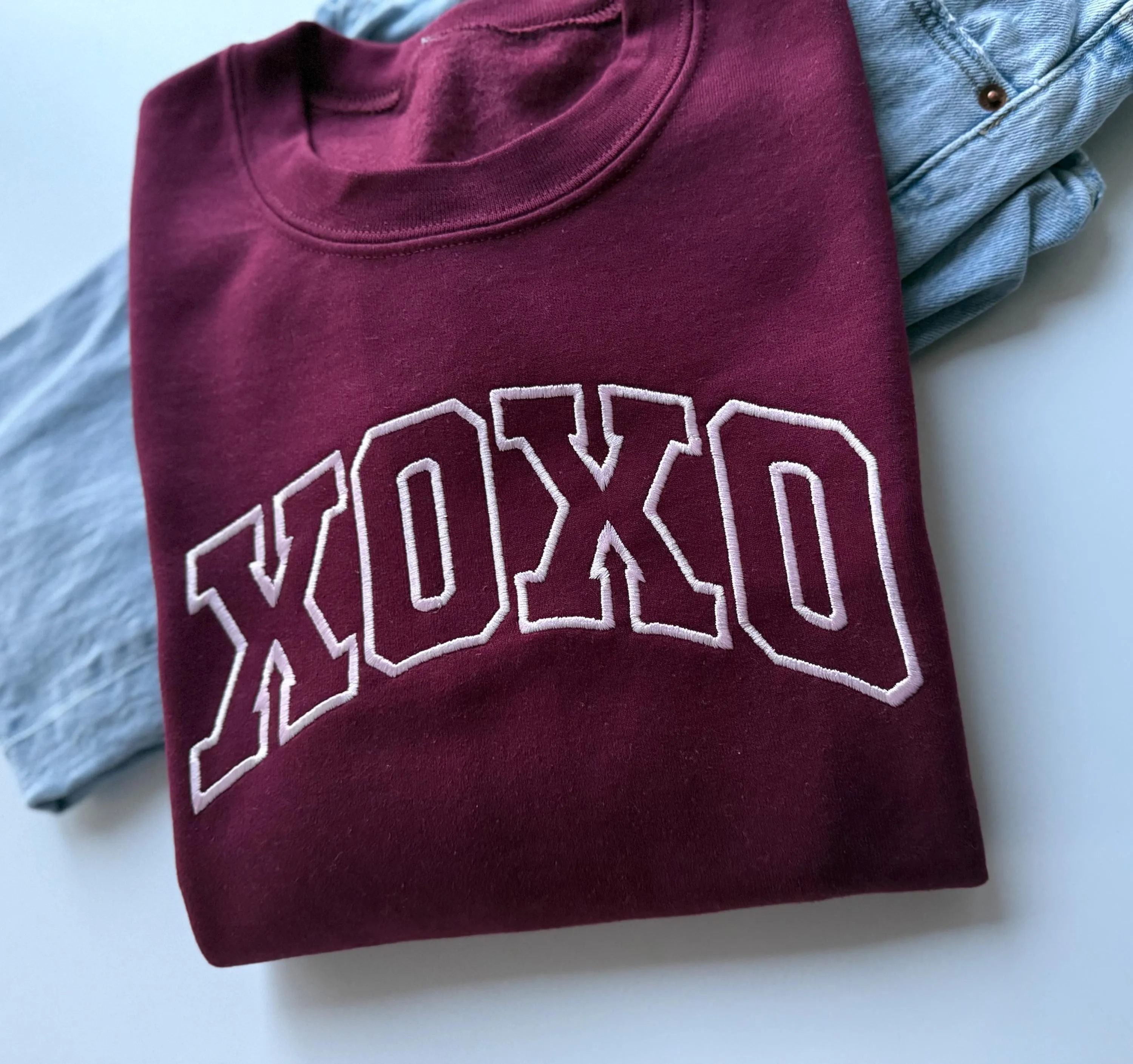 Valentines Day Embroidered XOXO Crewneck
