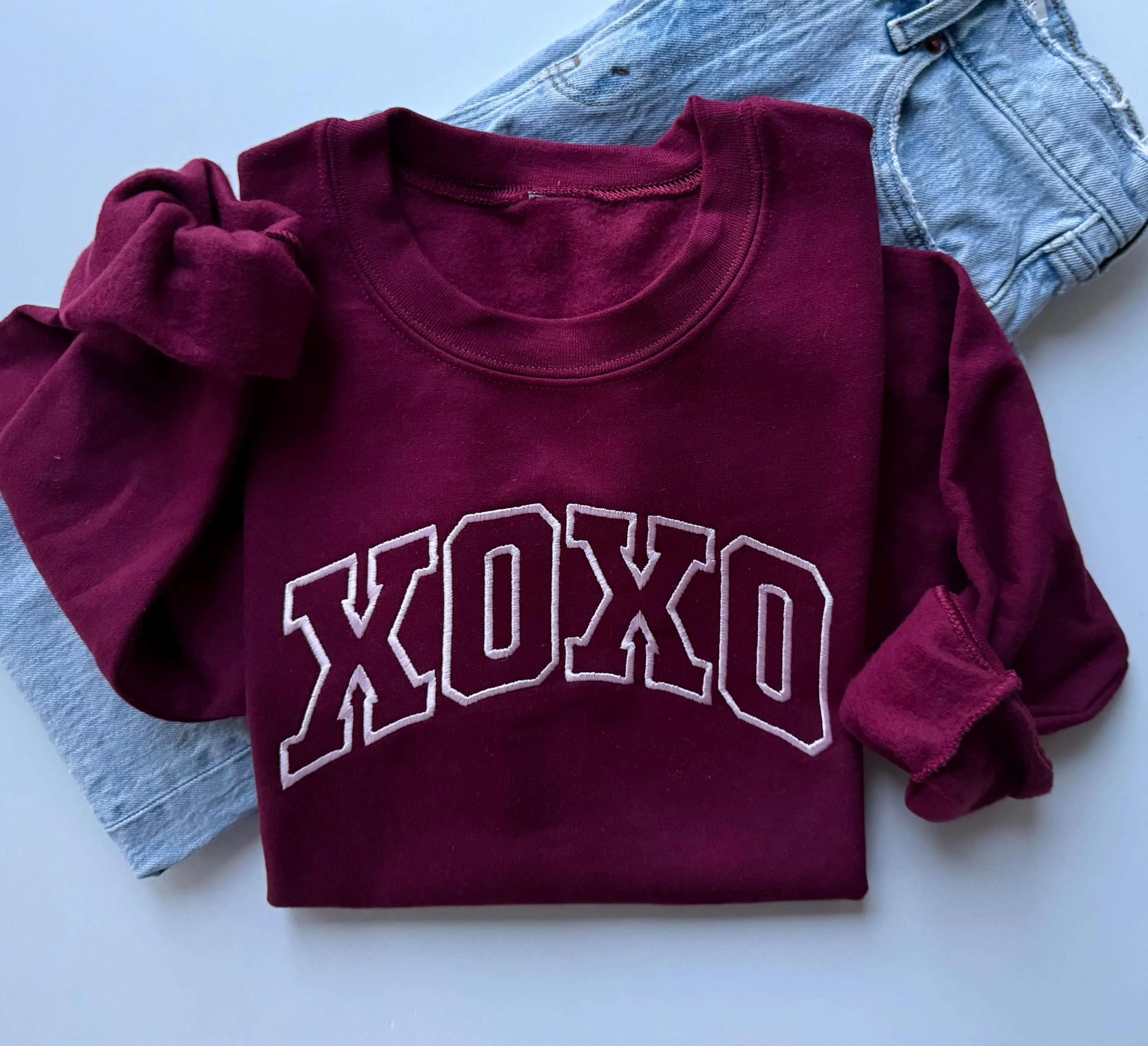 Valentines Day Embroidered XOXO Crewneck