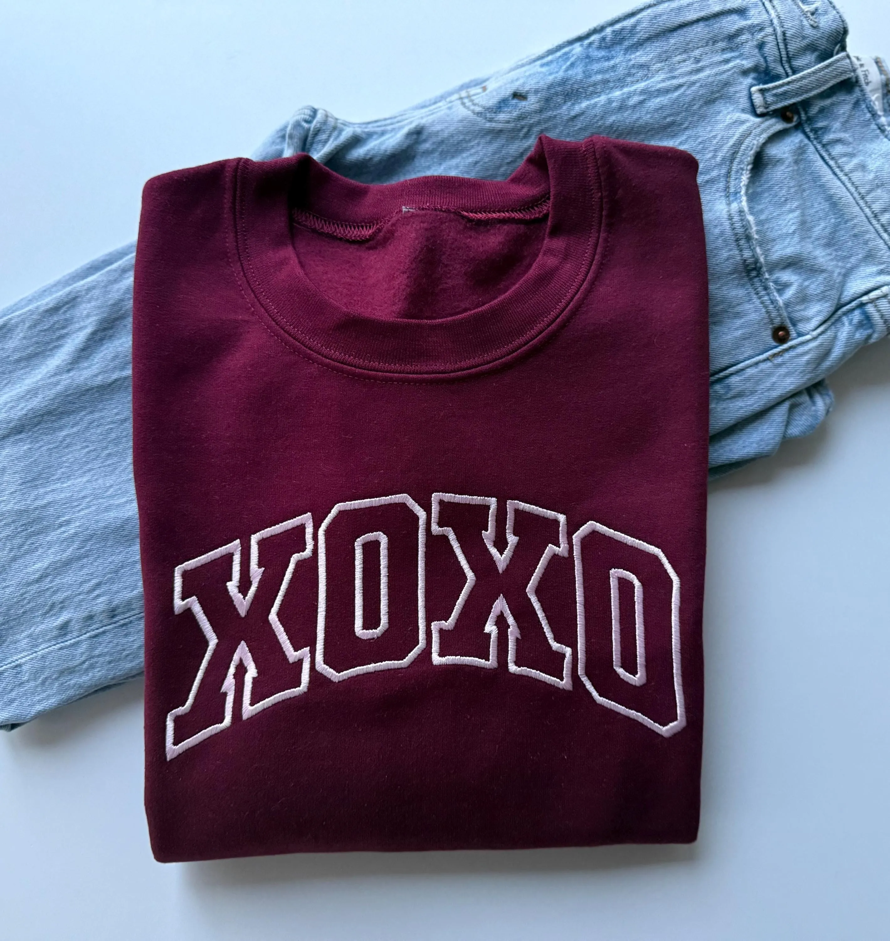 Valentines Day Embroidered XOXO Crewneck