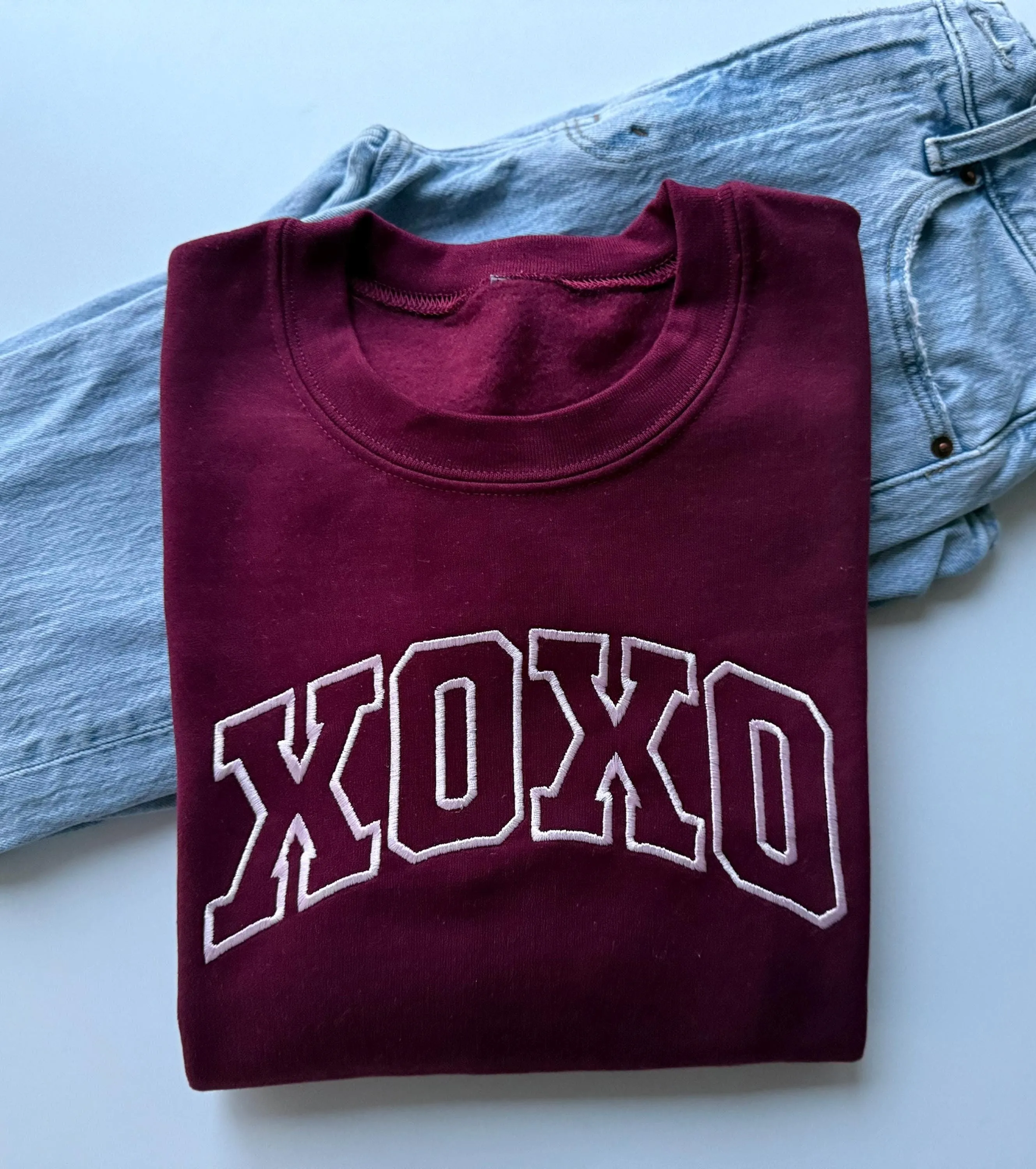 Valentines Day Embroidered XOXO Crewneck