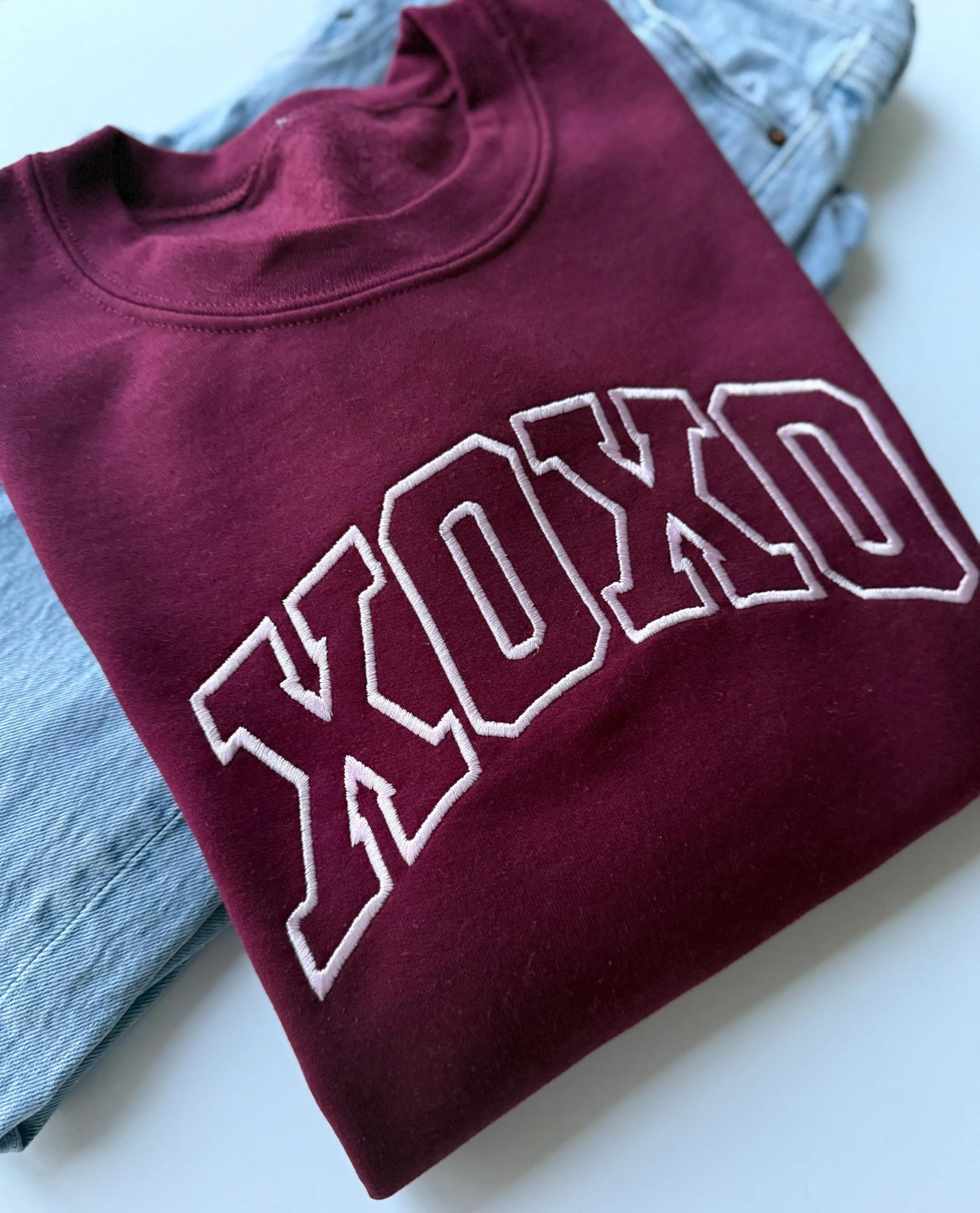Valentines Day Embroidered XOXO Crewneck