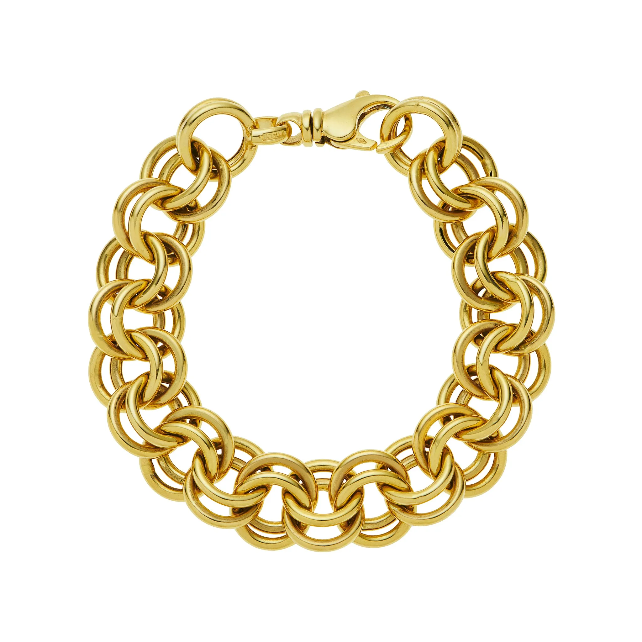 Vintage Charm Chain Bracelet set in 14K Yellow Gold