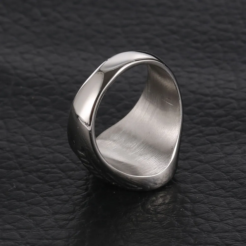 Vintage Floral Design Titanium Steel Mens Fashion Ring