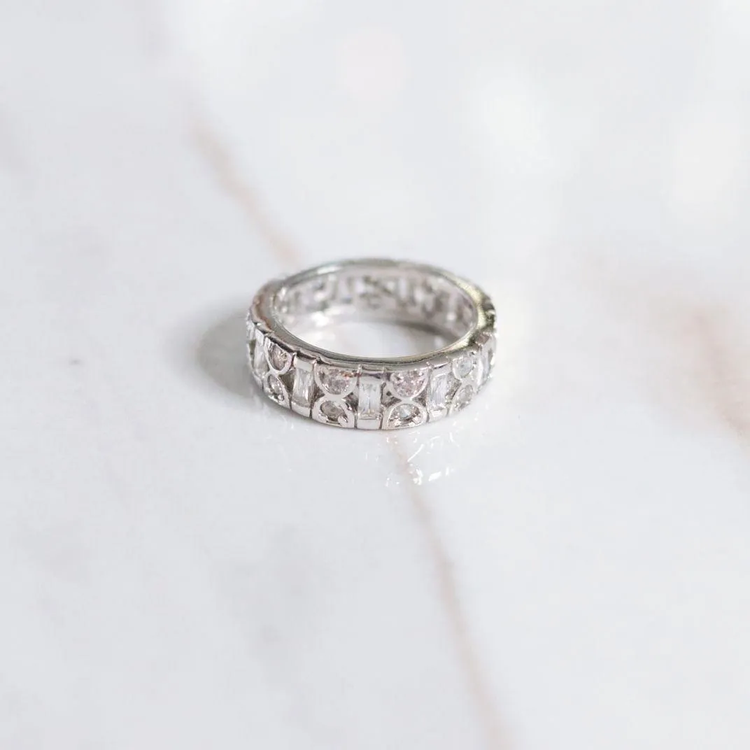 Vintage Sterling Silver XO Style Eternity Band