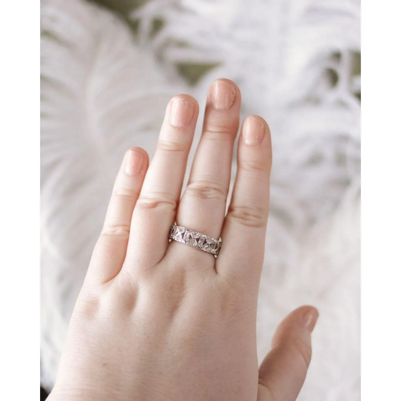 Vintage Sterling Silver XO Style Eternity Band