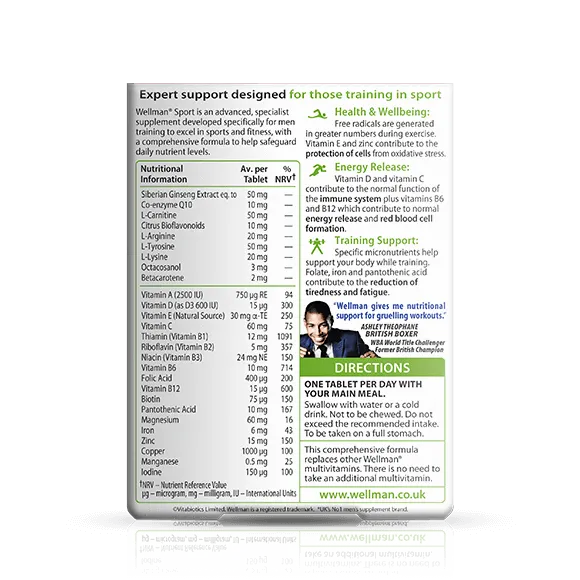 VITABIOTICS WELLMAN SPORT TAB 30s