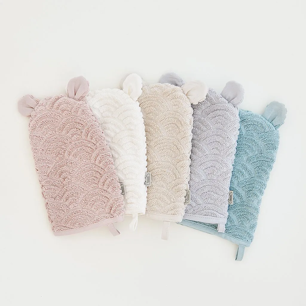 Wash Glove with Ears - GOTS Petroleum
