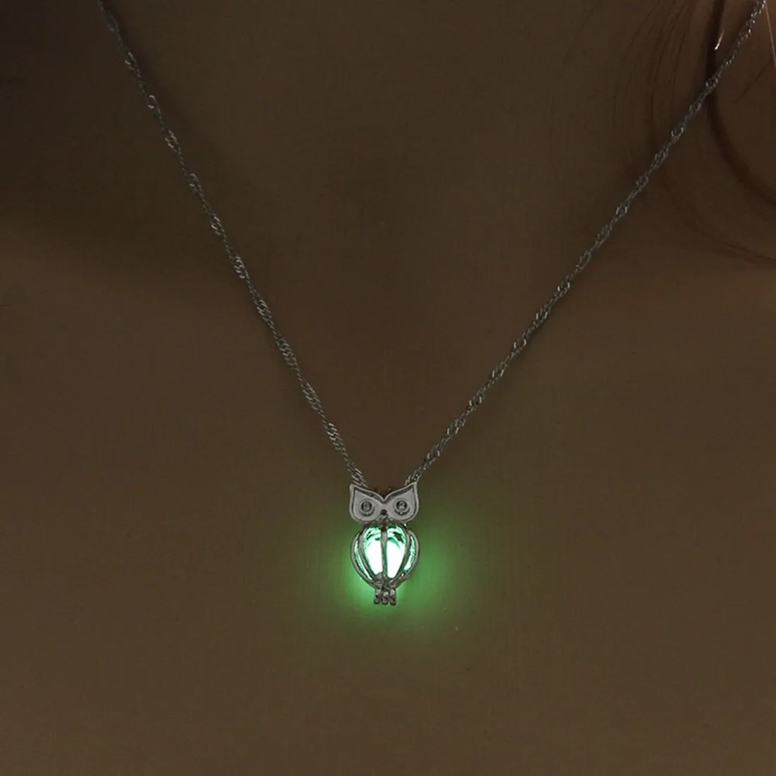 Wendy Glowing Owl Pendant Necklace