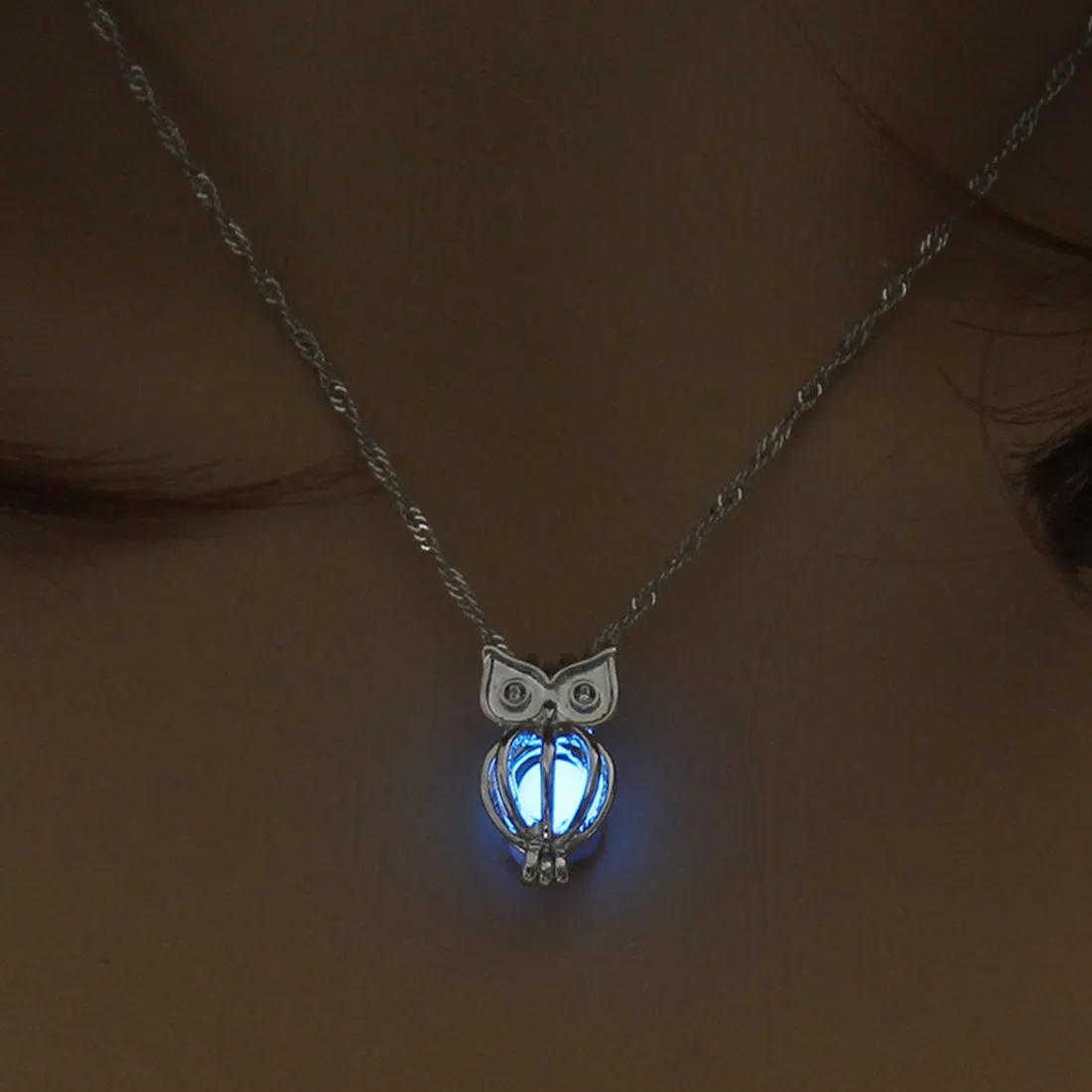Wendy Glowing Owl Pendant Necklace