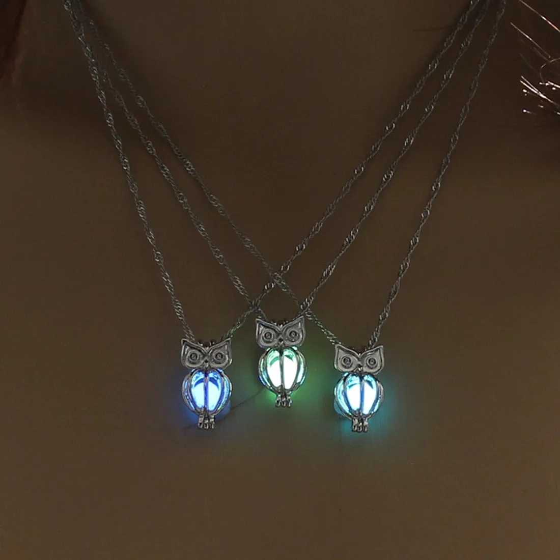 Wendy Glowing Owl Pendant Necklace