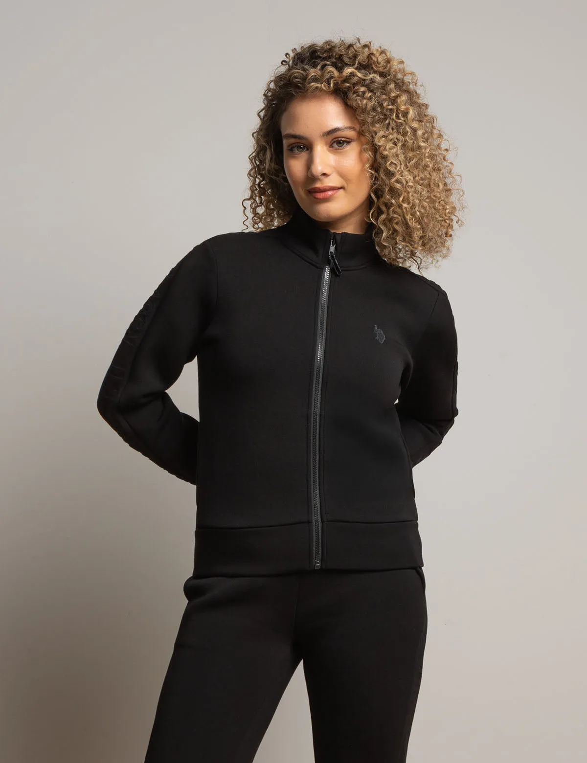 WHITE LABEL MOCK NECK FULL ZIP SCUBA TRACK JACKET