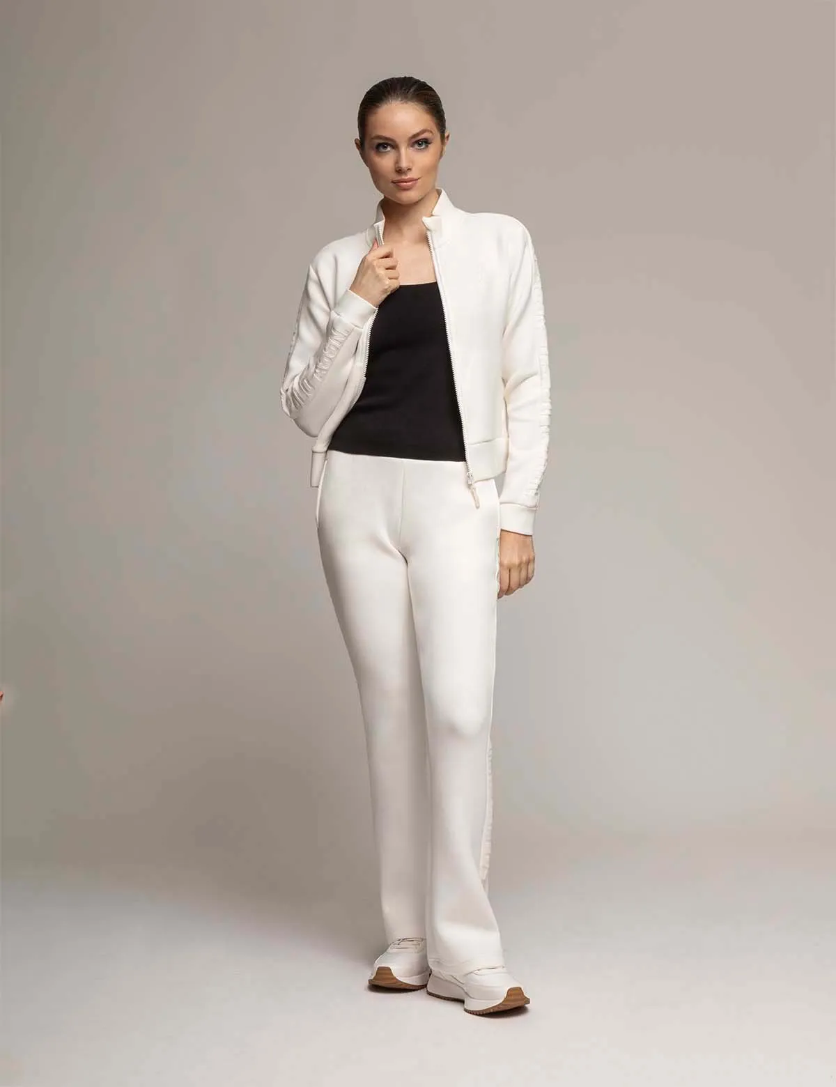 WHITE LABEL MOCK NECK FULL ZIP SCUBA TRACK JACKET
