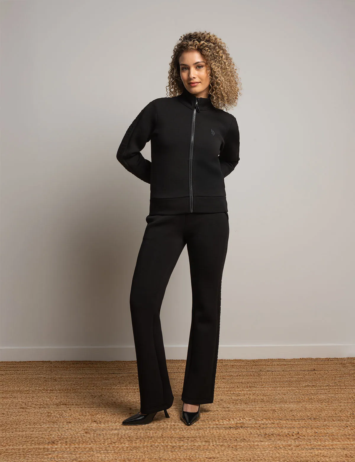 WHITE LABEL MOCK NECK FULL ZIP SCUBA TRACK JACKET