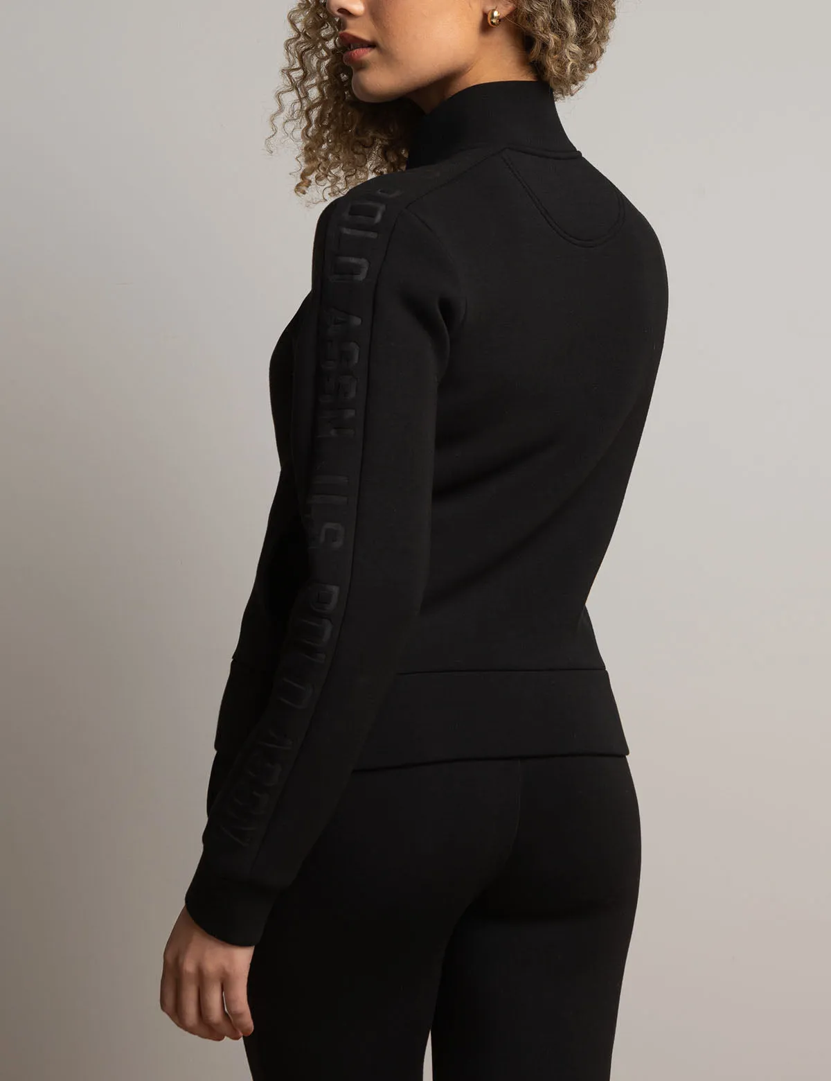 WHITE LABEL MOCK NECK FULL ZIP SCUBA TRACK JACKET