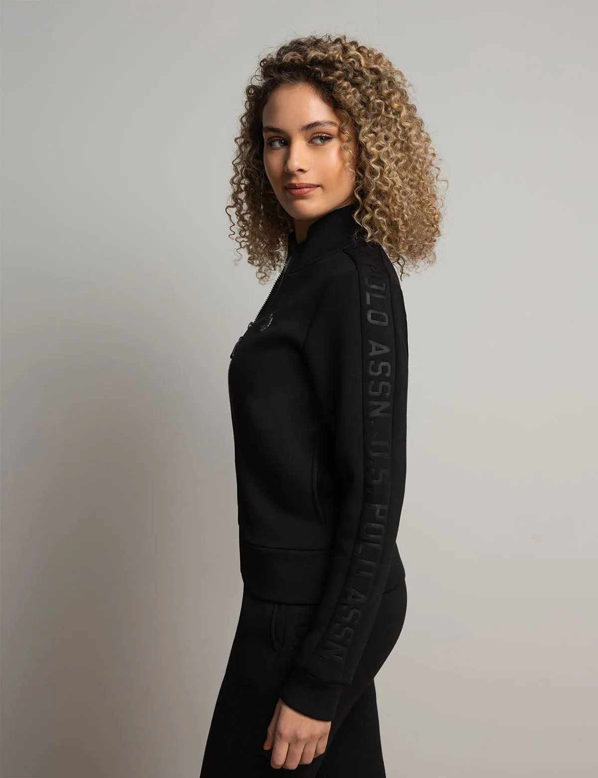 WHITE LABEL MOCK NECK FULL ZIP SCUBA TRACK JACKET