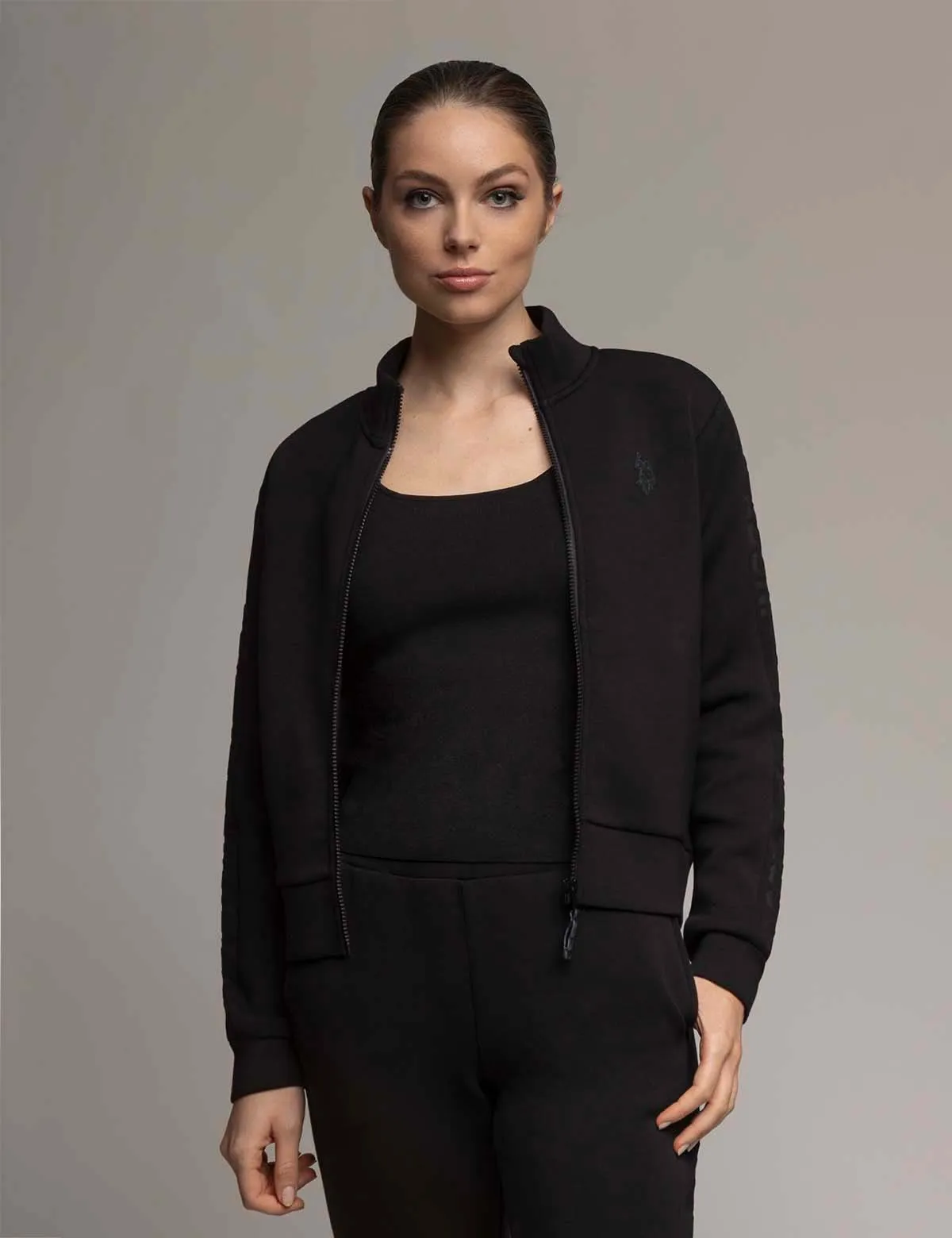 WHITE LABEL MOCK NECK FULL ZIP SCUBA TRACK JACKET