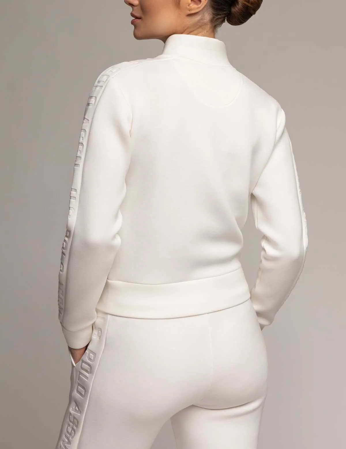 WHITE LABEL MOCK NECK FULL ZIP SCUBA TRACK JACKET