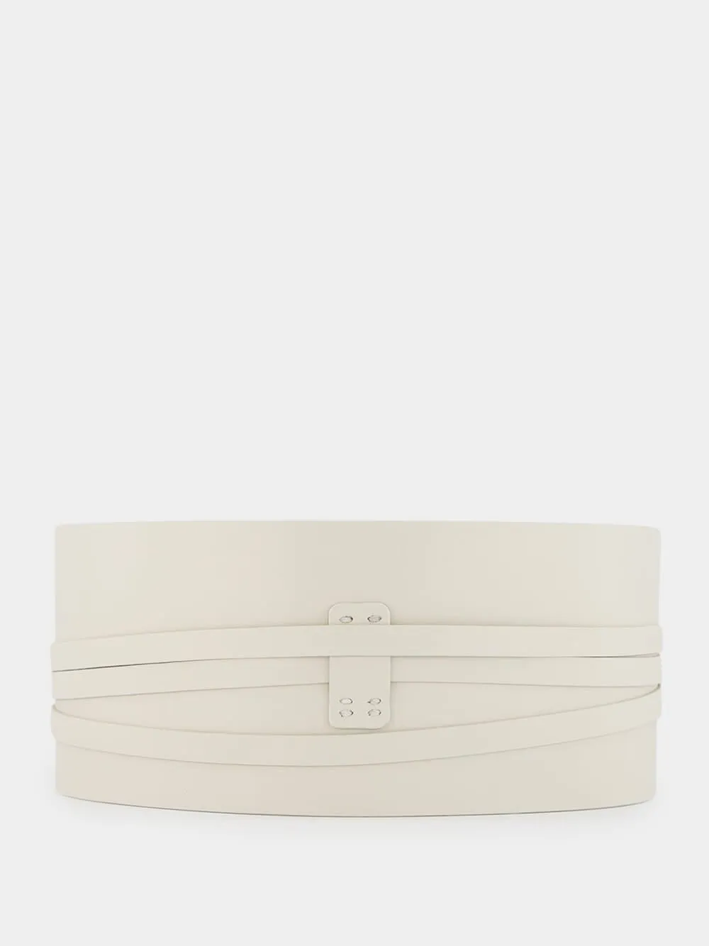Wide Tie Belt White