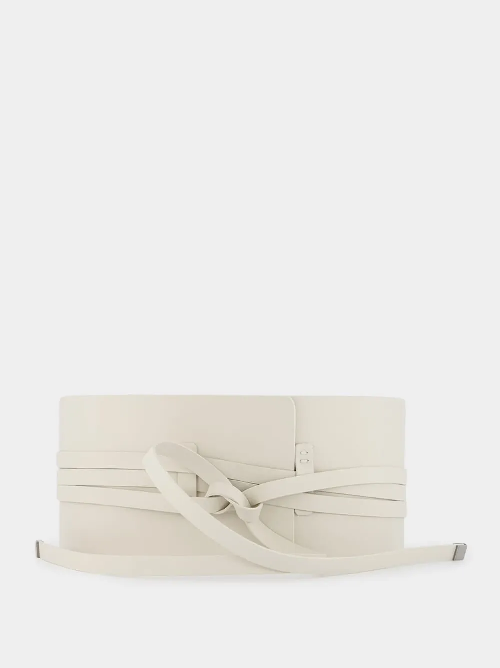 Wide Tie Belt White
