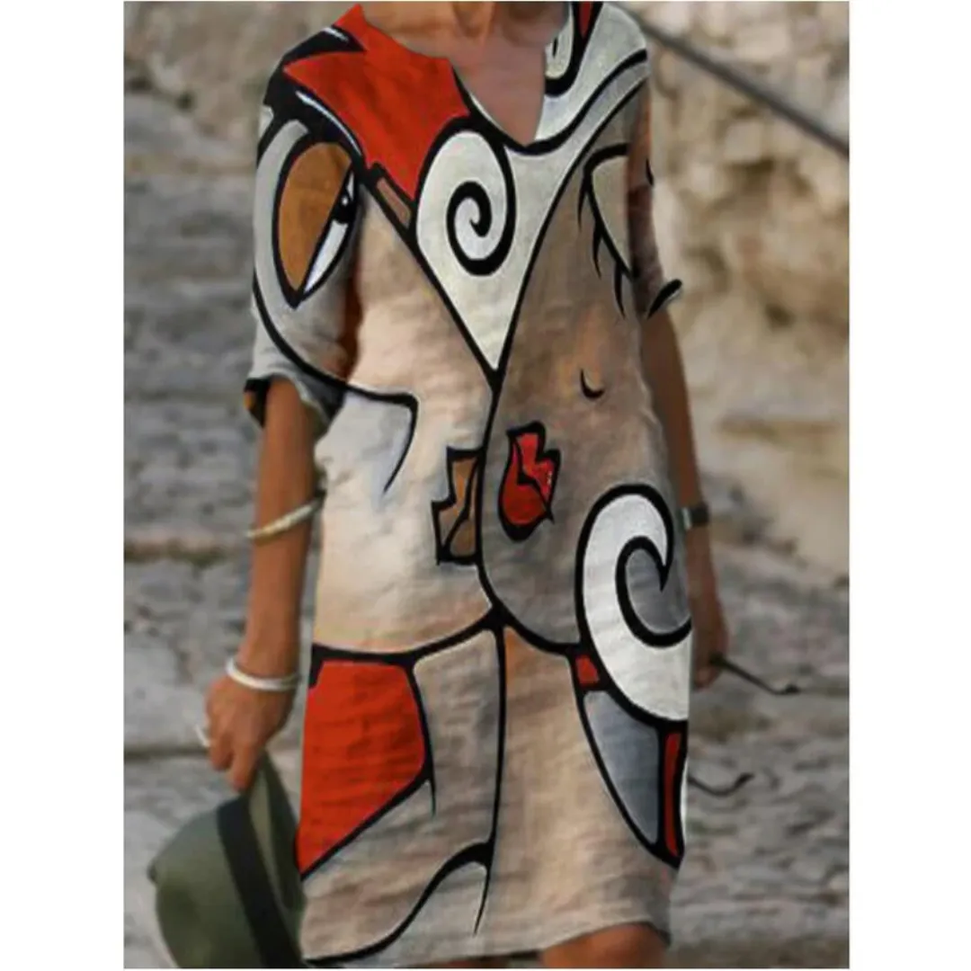 Women's Casual Graphic A Line Dress | Midi