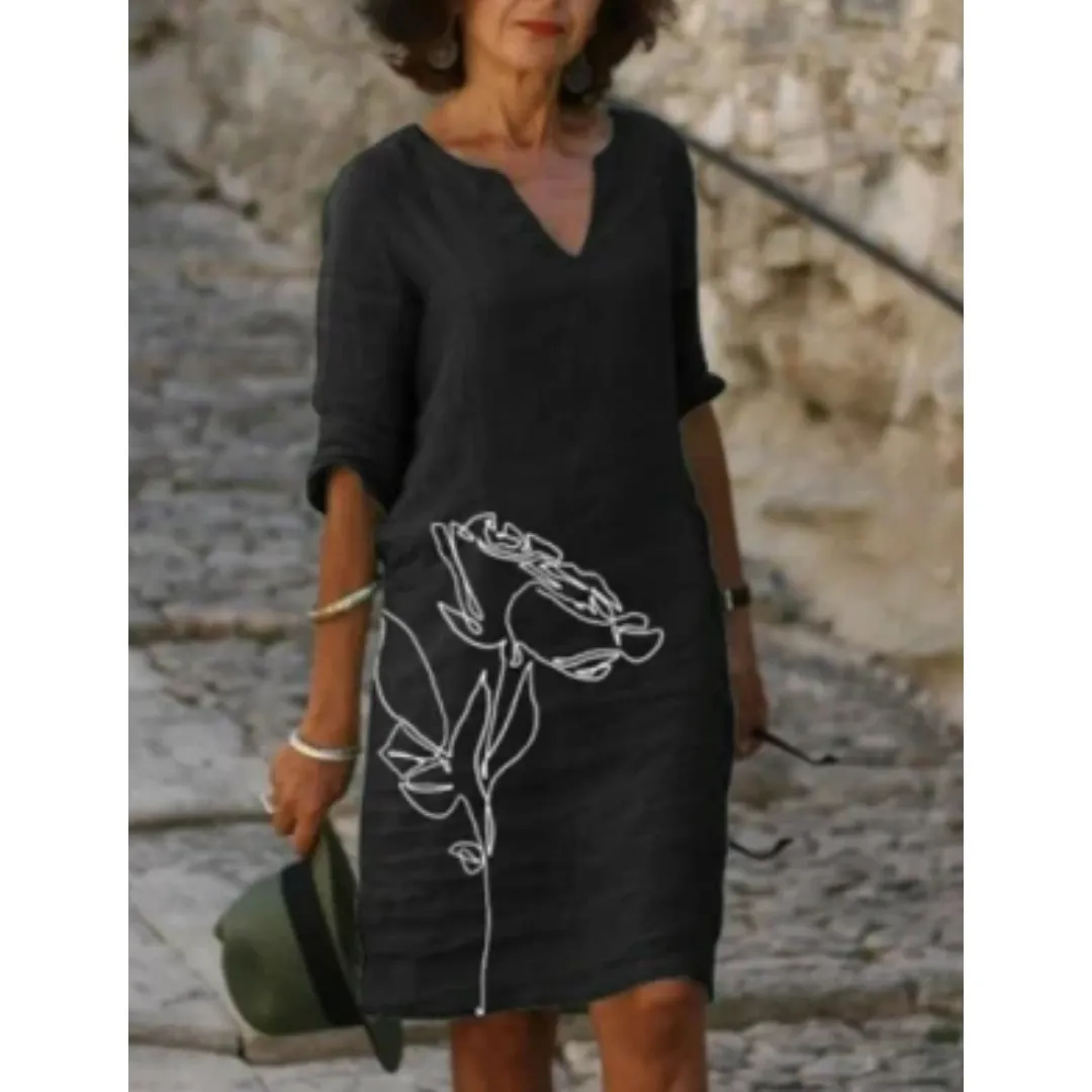 Women's Casual Graphic A Line Dress | Midi