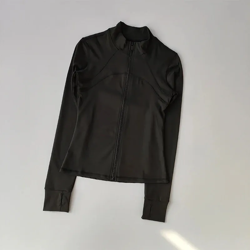 Women's High-End Yoga Suit - Standing Collar Long Sleeve Sports Jacket