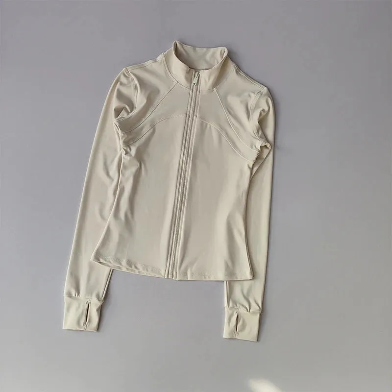 Women's High-End Yoga Suit - Standing Collar Long Sleeve Sports Jacket