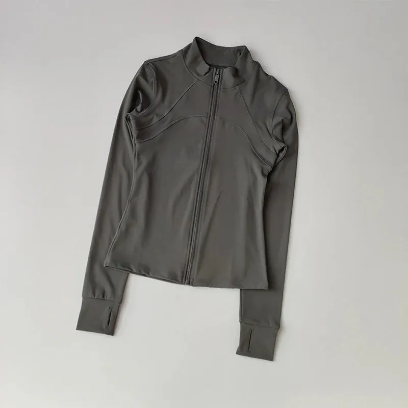 Women's High-End Yoga Suit - Standing Collar Long Sleeve Sports Jacket