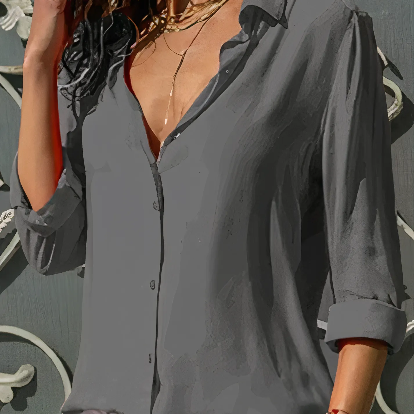 Women's Rhea Chiffon Blouse - Elegant Style