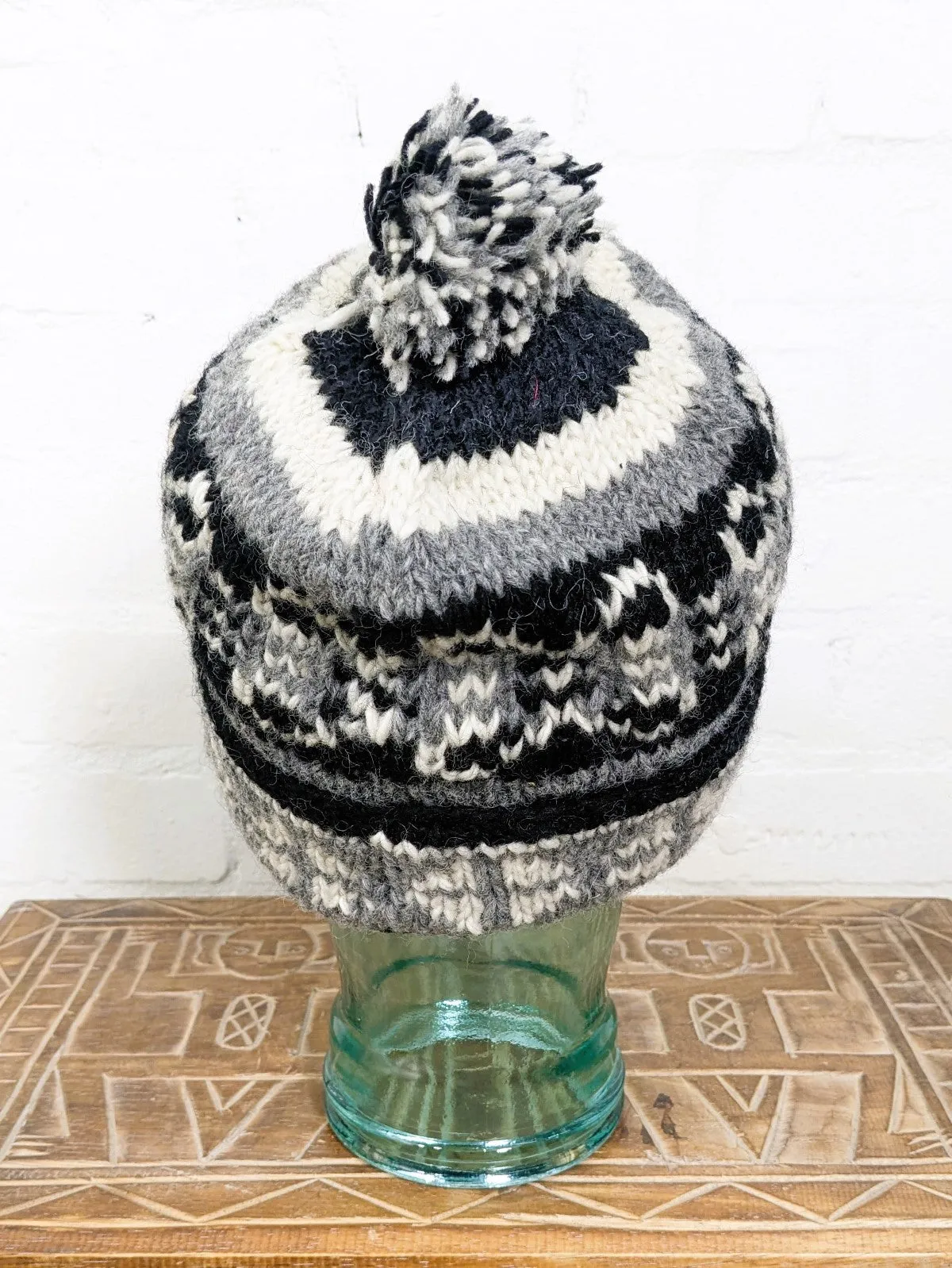 Wool Tonal Pom Pom Hat
