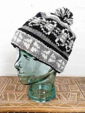 Wool Tonal Pom Pom Hat