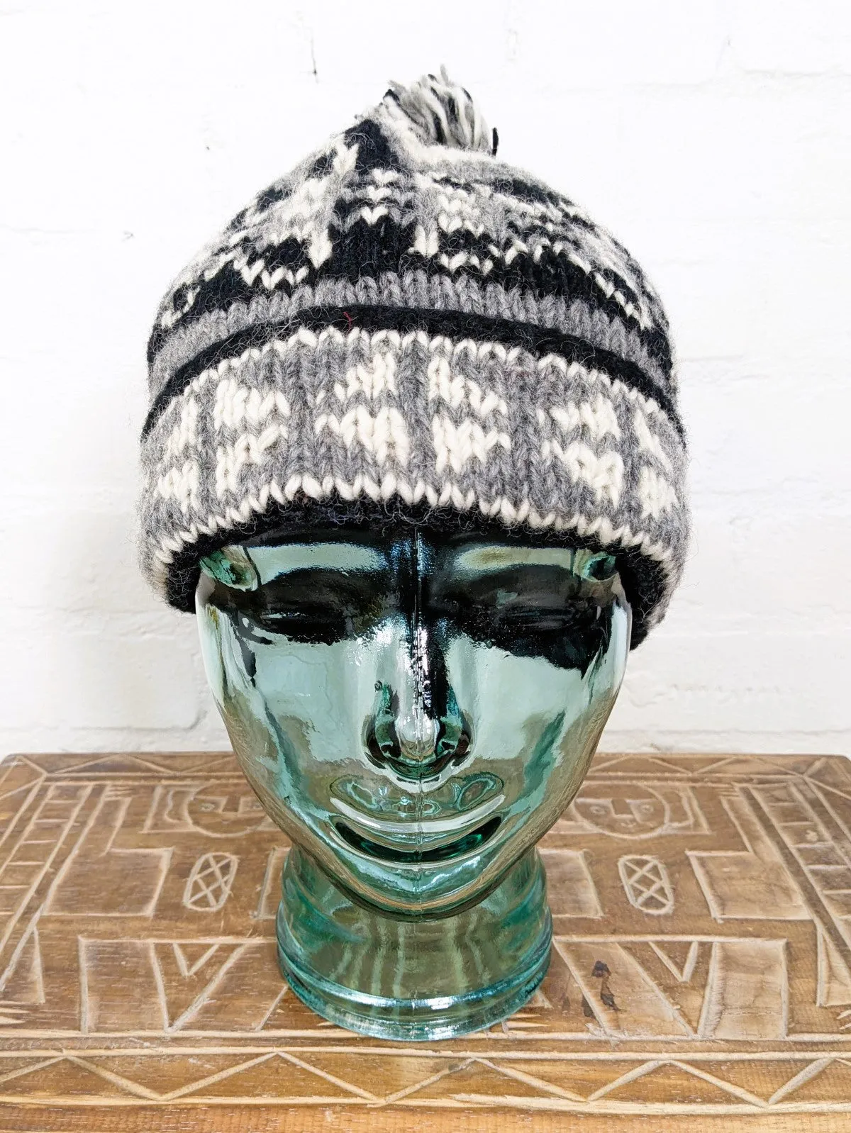Wool Tonal Pom Pom Hat