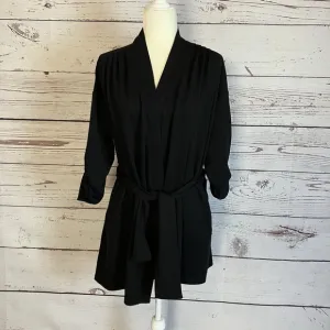 Workrobe Black Belted Robe Womens Size Small/Medium Short Pockets