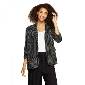 Xhilaration Women's Long Sleeve Striped Soft Blazer