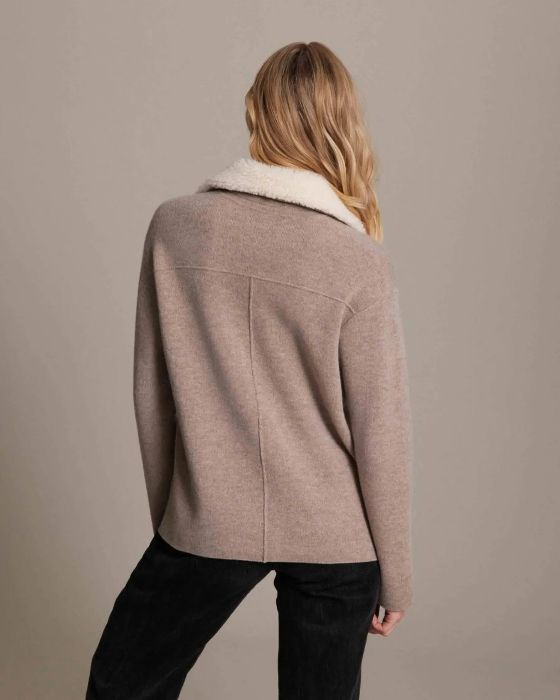 zella sherpa collar shacket